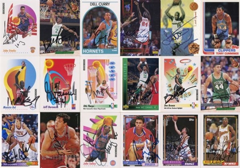 Lot of (50) 1990s Signed NBA Basketball Trading Cards